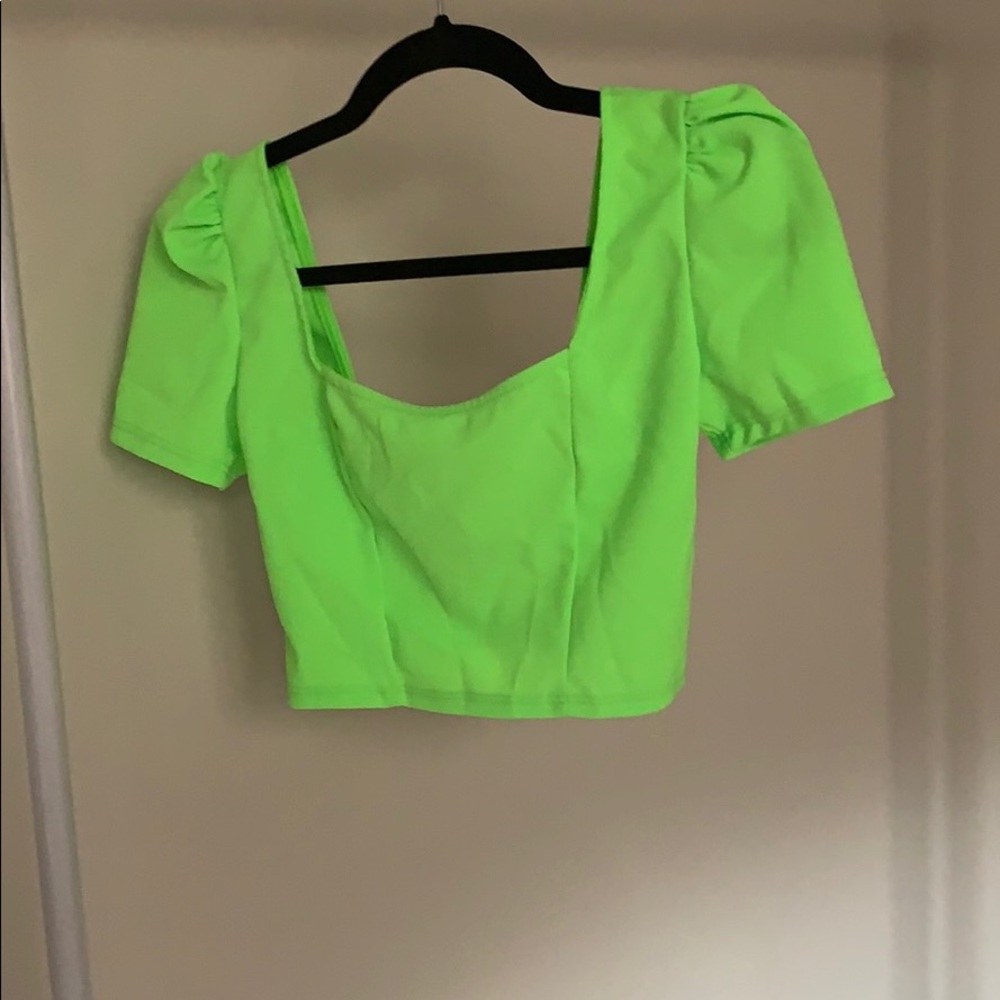 Neon green crop top